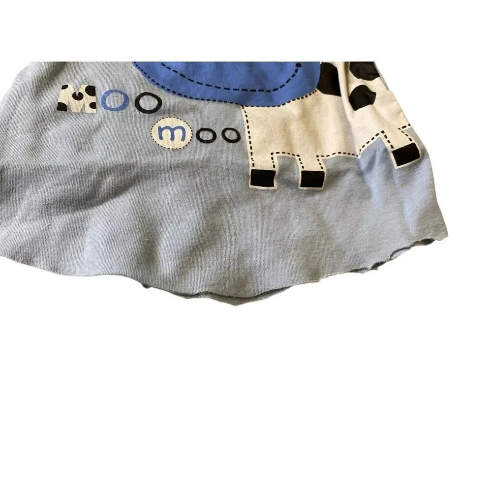 Lot of 4 Baby Gap Carter’s Baby Boy Pajama Shirt Bundle 3-6M Blue Animal Striped